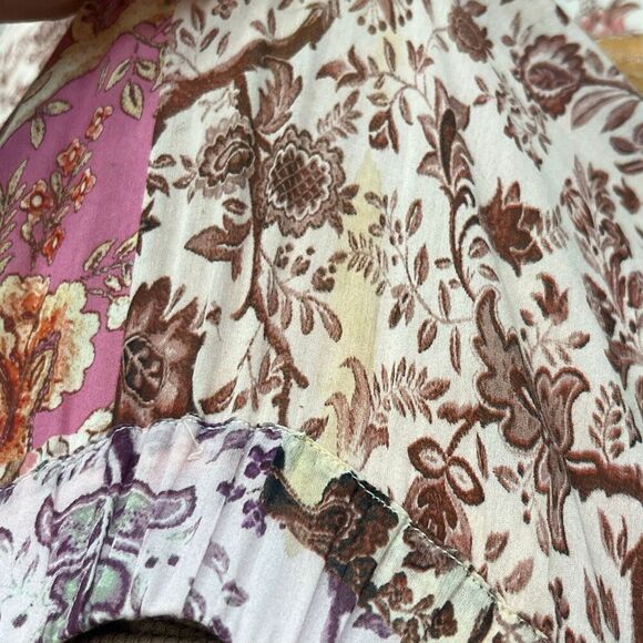 Johnny WAS River Tiered Silk-Blend Skirt Multicolor size L - Picture 6 of 6